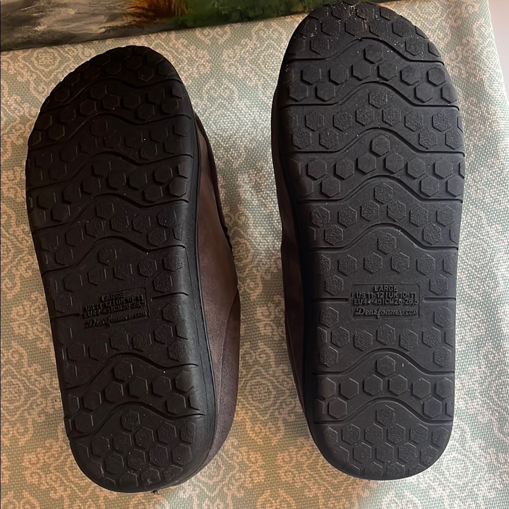Dearfoams Mens Slippers Gray Slip-On Loafers with Cushioned Sole Size Large - Picture 5 of 5